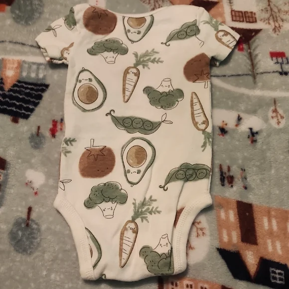 Carter's Cream and Green Bodysuit One Piece - Picture 3 of 3